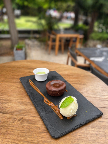 Moelleux coeur coulant chocolat blanc thé matchamé